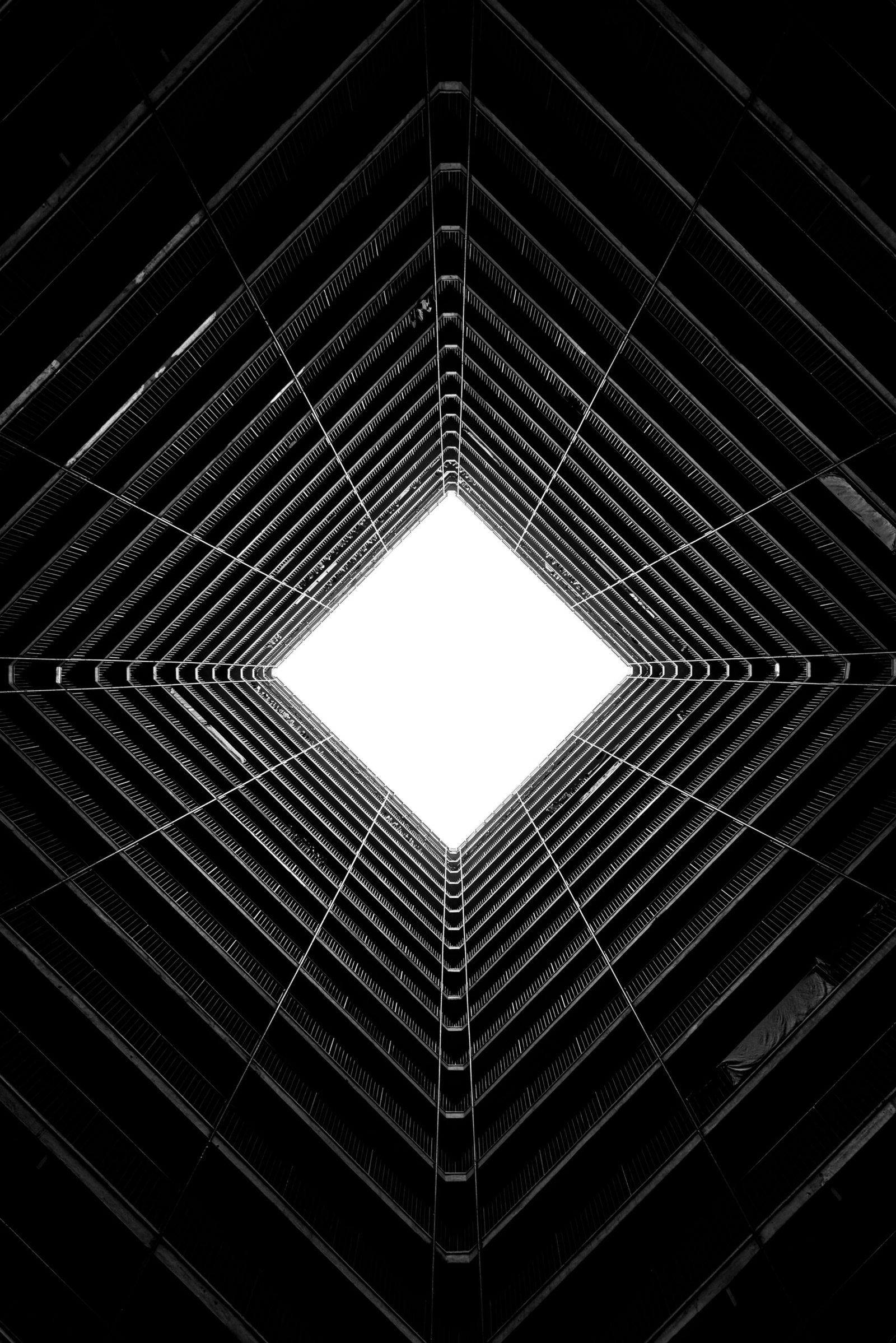 A low angle view of the skylight in Hong Kong Residential old architecture